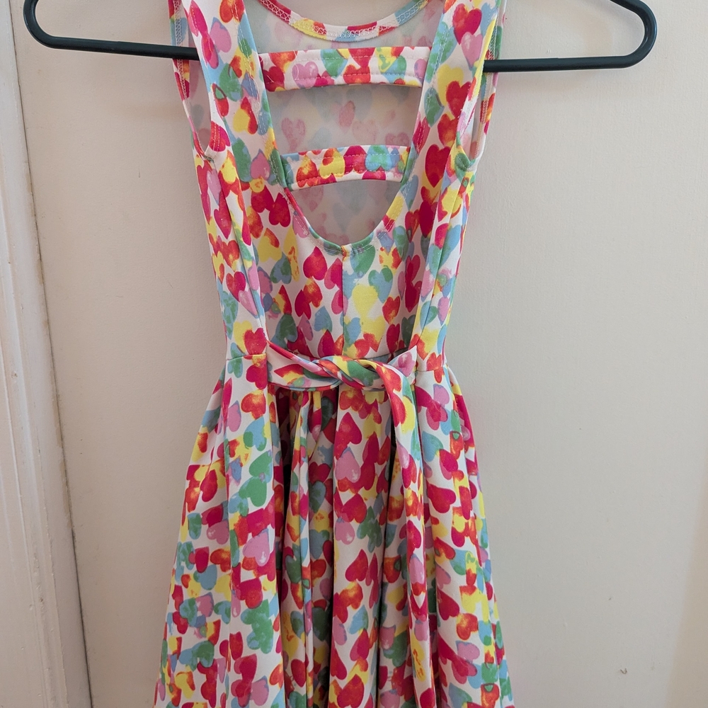 Colorful Heart Print Dress